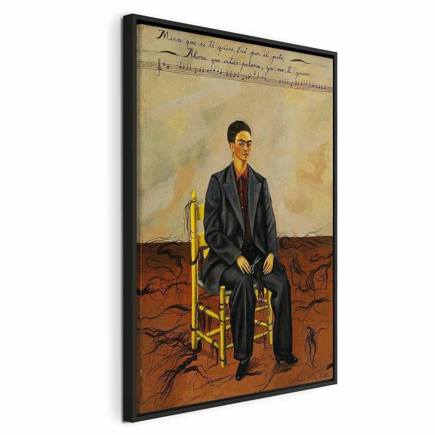 Leinwandbild - Frida Kahlo – Self-Portrait with Cropped Hair