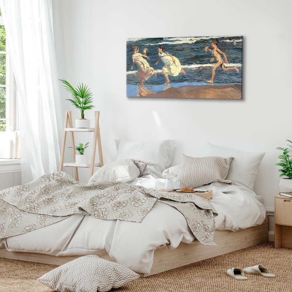 Leinwandbild - Joaquín Sorolla y Bastida – Running along the Beach