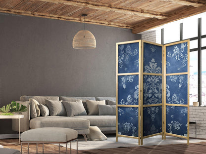 Japanischer Paravent - Retro Ornament - Decorative Motif in Worn Blues