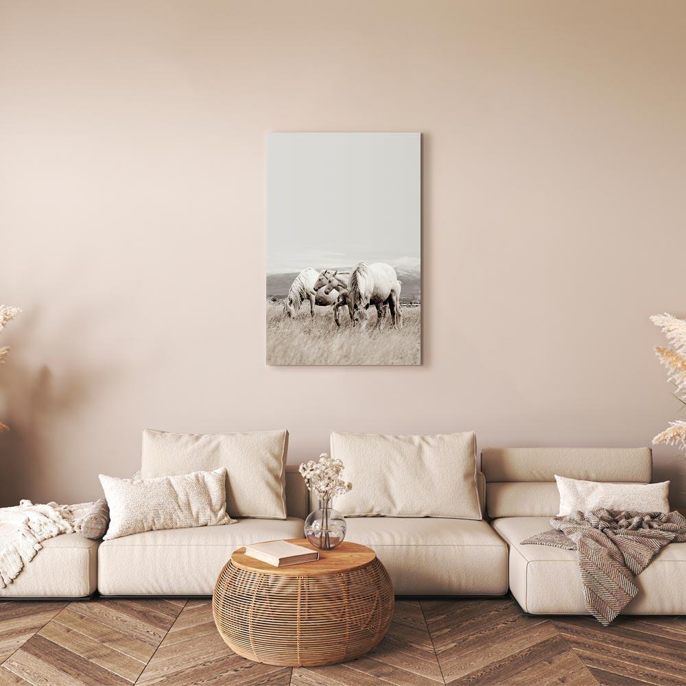 Leinwandbild - White Horses (1 Part) Vertical