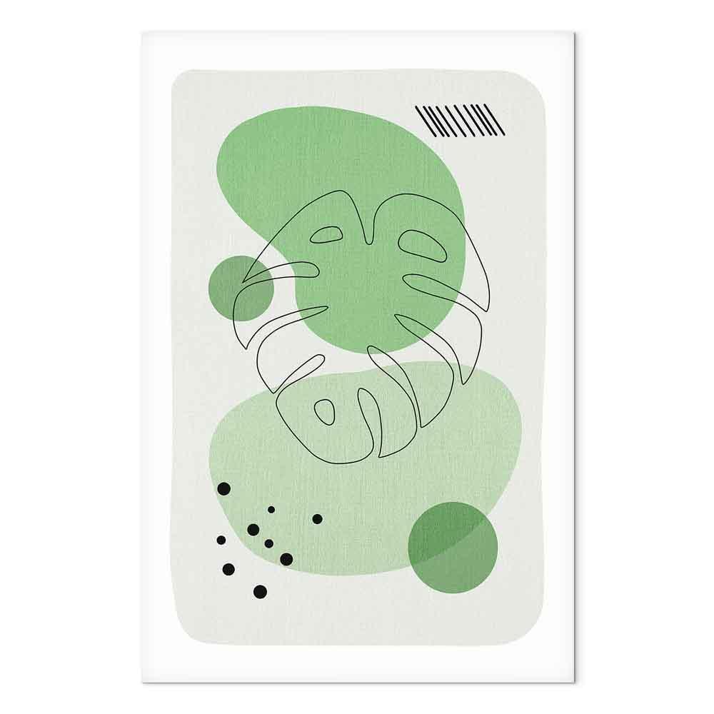 Leinwandbild - Green Aesthetics of Monstera (1 Part) Vertical