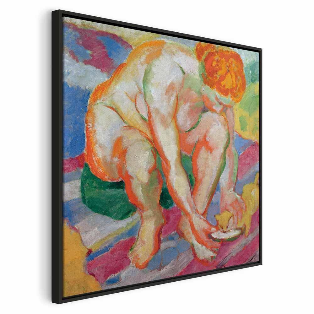 Leinwandbild - Franz Marc – Nude with cat