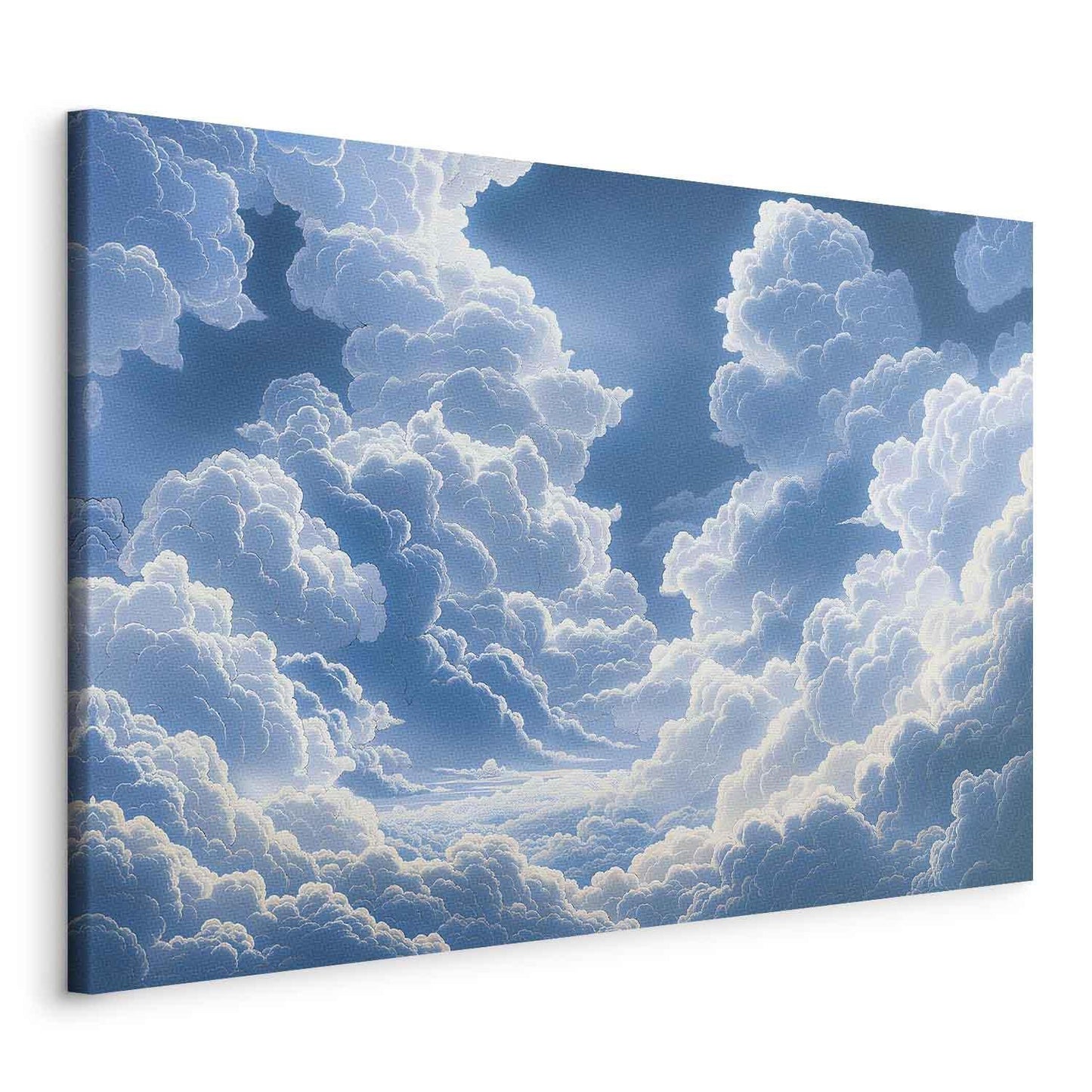 Leinwandbild - Blue Sky Breaking Through White Fluffy Clouds Artgeist