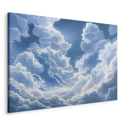 Leinwandbild - Blue Sky Breaking Through White Fluffy Clouds Artgeist