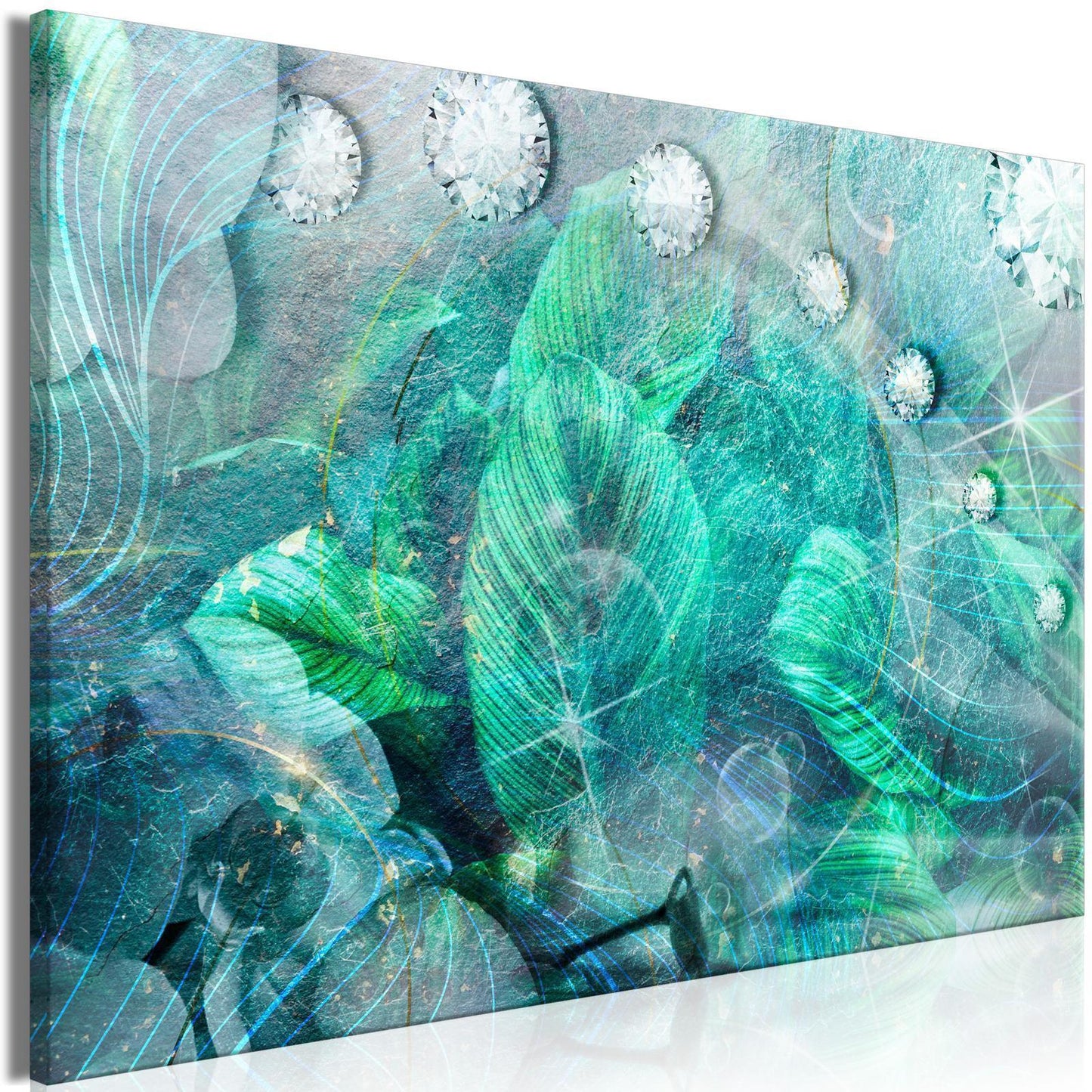 Leinwandbild - Turquoise Leaves (1 Part) Wide Artgeist
