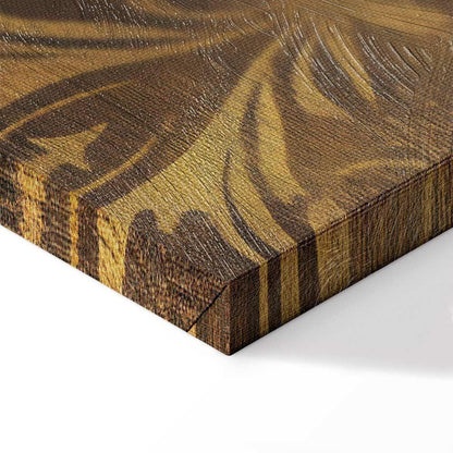 Leinwandbild - Baroque Ornaments in Patinated Gold and Browns: Retro Motif