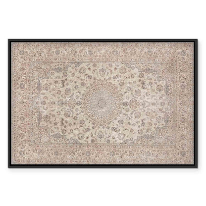 Leinwandbild - Sand carpet - worn Persian carpet with rich decorative motifs