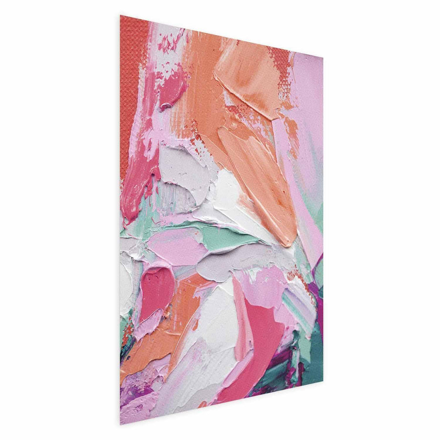 Poster - Pink Palette - vibrant shades of pink, orange, and green on canvas Artgeist