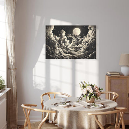 Leinwandbild - Moon and Stars Singing Among the Great Clouds