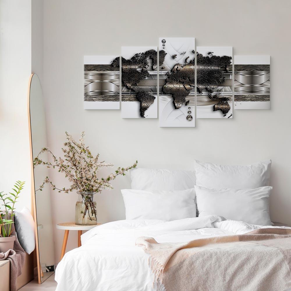Leinwandbild - Metal World Map II