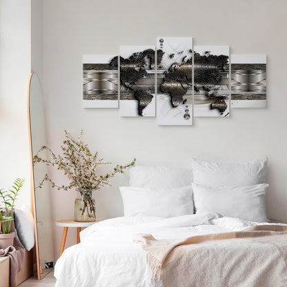 Leinwandbild - Metal World Map II