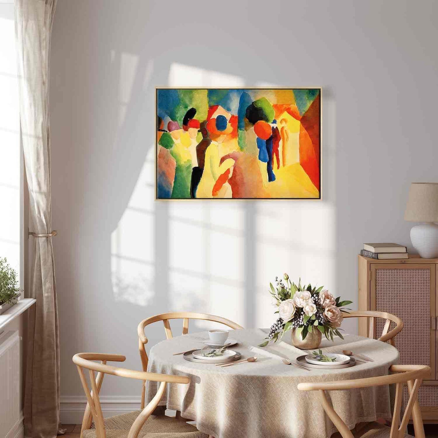 Leinwandbild - With a Yellow Jacket (August Macke) Artgeist