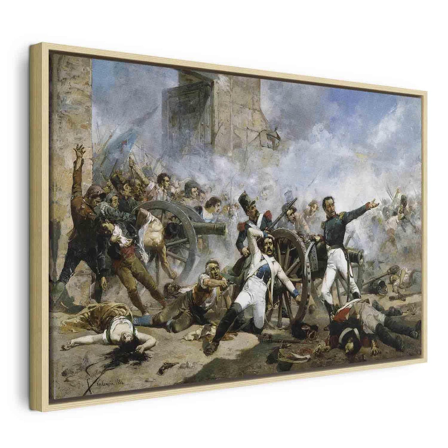 Leinwandbild - Joaquín Sorolla y Bastida – The death of Pedro Velarde y Santillán during the defence of the Monteleon Artillery Barracks