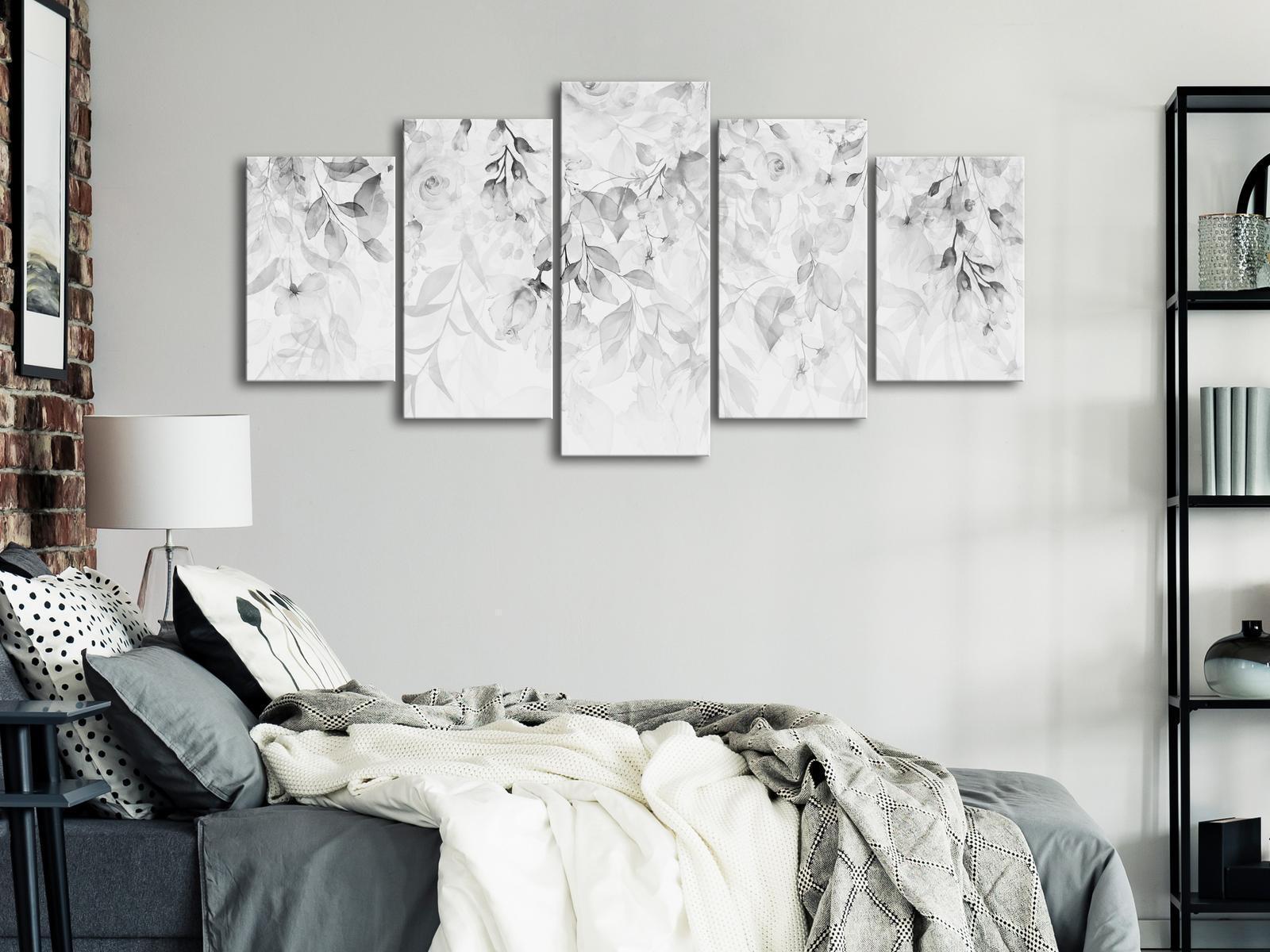 Leinwandbild - Waterfall of Roses (5 Parts) Wide - Third Variant Artgeist