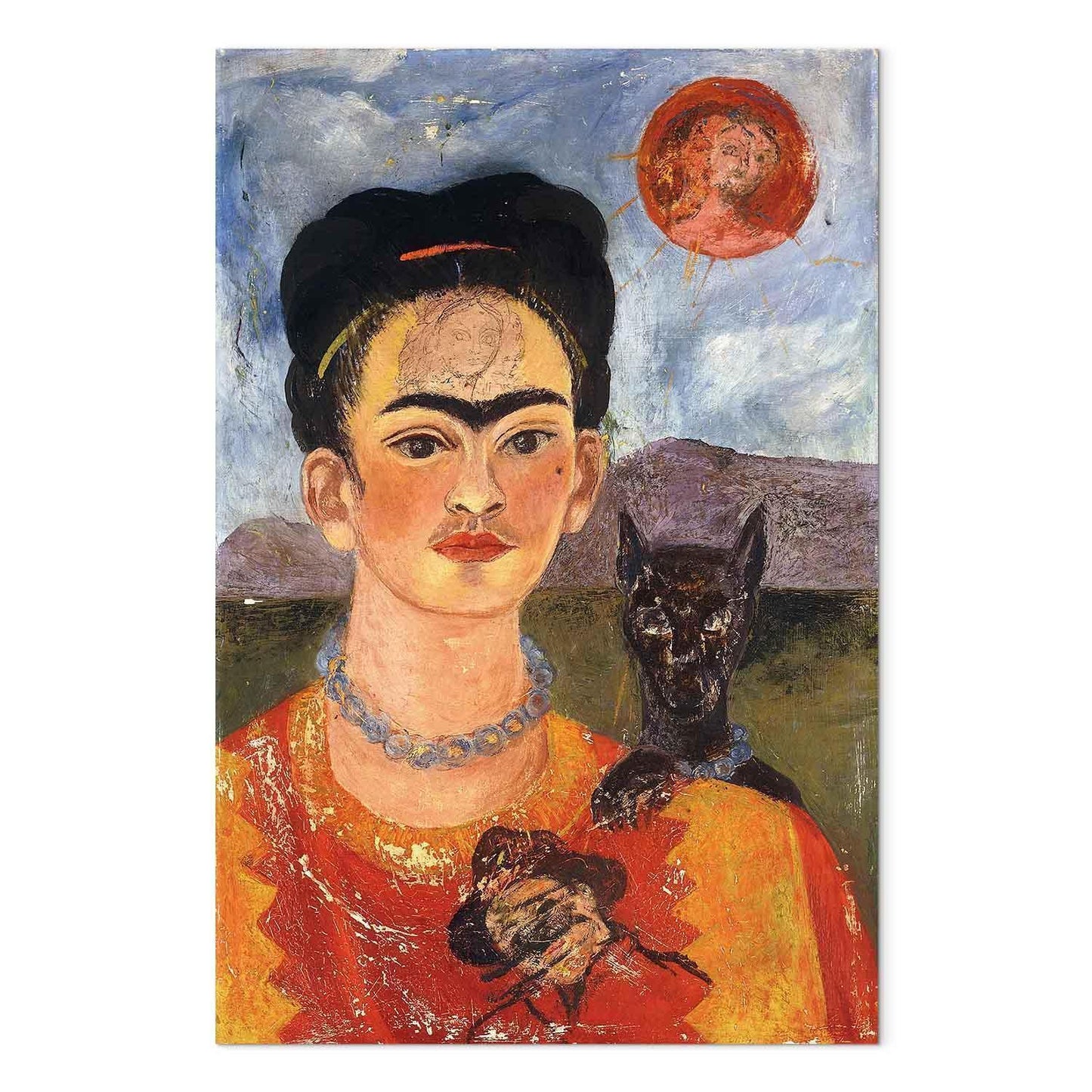 Leinwandbild - Frida Kahlo – Self-Portrait with Diego on My Breast
