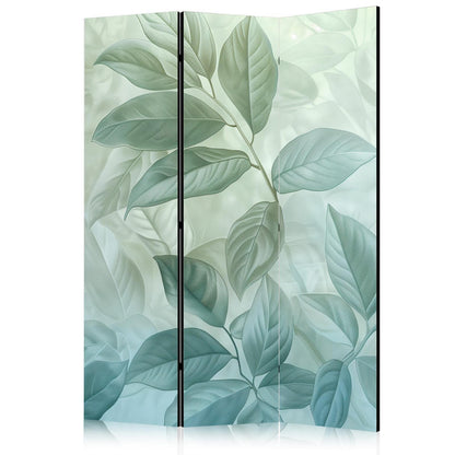 Paravent - Large Leaves in Green-Mint Shades - Botanical Motif Artgeist