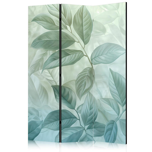 Paravent - Large Leaves in Green-Mint Shades - Botanical Motif Artgeist