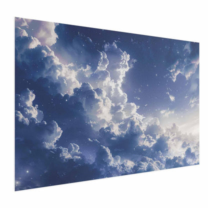 Poster - Starry Clouds and Soft Light Over a Corner of the Sky Artgeist