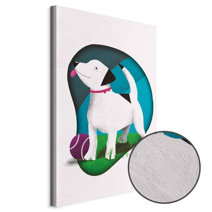 Leinwandbild - Dog and Ball (1 Part) Vertical