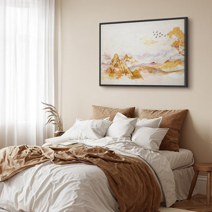 Leinwandbild - Golden Mountains (1 Part) Wide