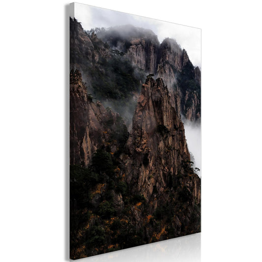 Leinwandbild - Heart of Mountain Landscape (1-part) - Clouds Amid Rocks Artgeist