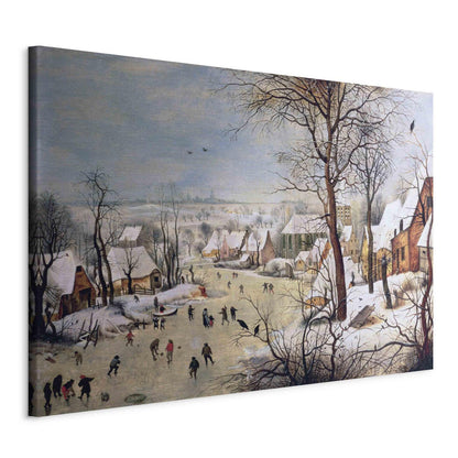 Leinwandbild - Winter Landscape with Birdtrap (Pieter Bruegel the Elder) Artgeist