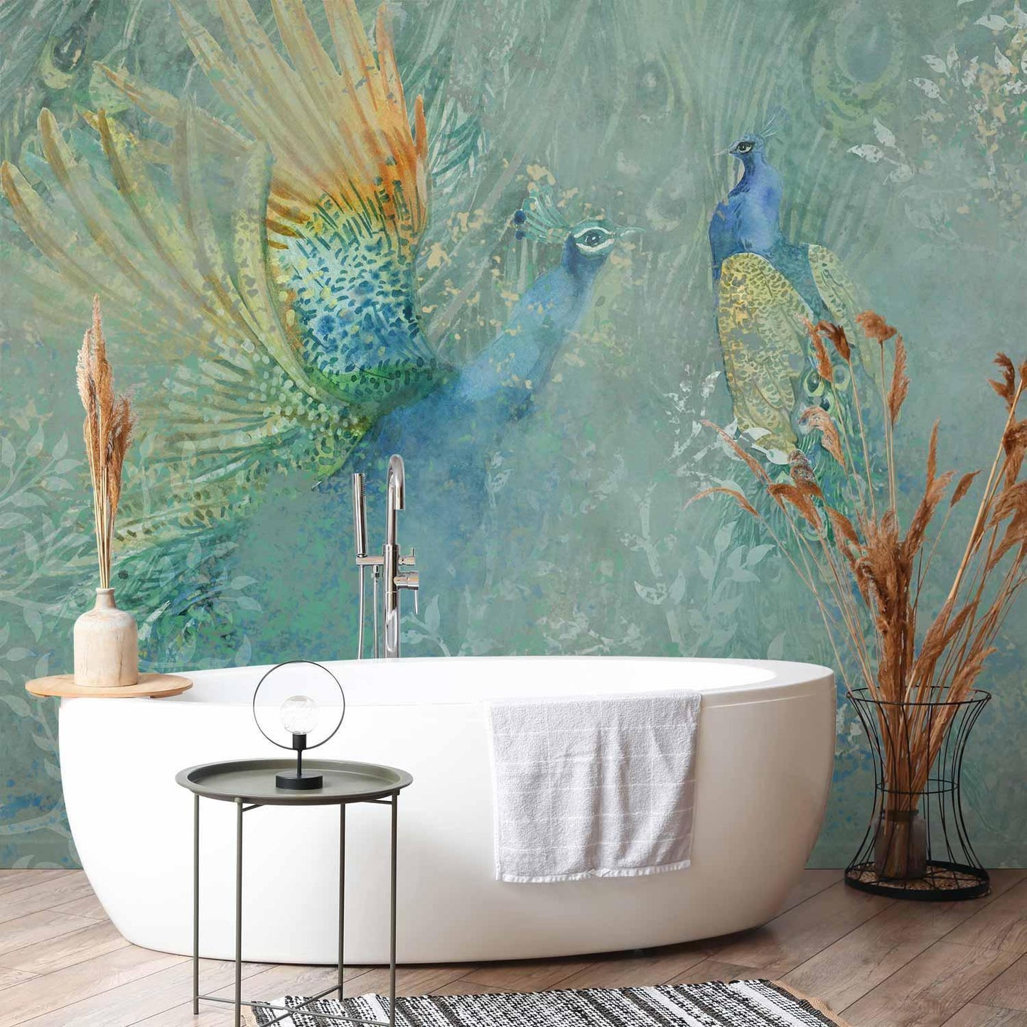 Fototapete - Peacocks Dancing - Third Variant