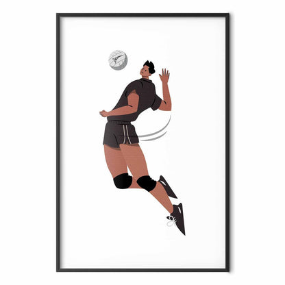 Poster - Volleyball Player on a Light Background - Illustration