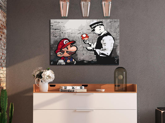 Malen nach Zahlen Mario Banksy Geschenk - ikonisches Gaming Street Art-Motiv für kreative Entspannung