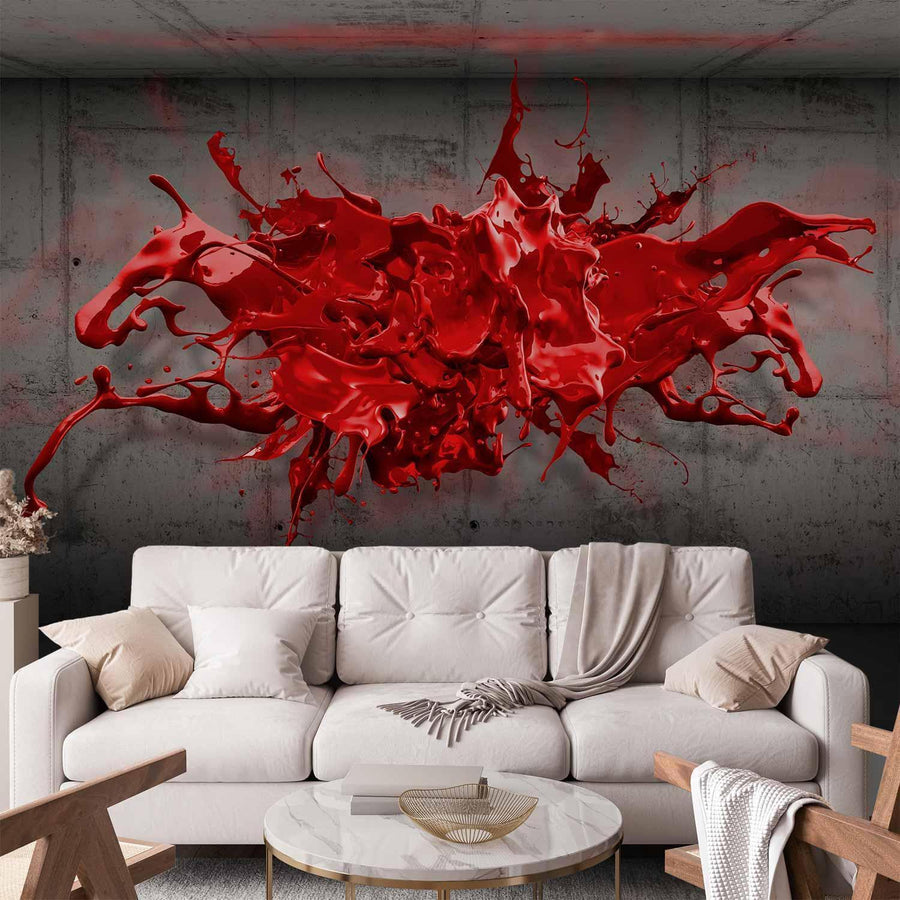 Fototapete - Red Ink Blot Artgeist