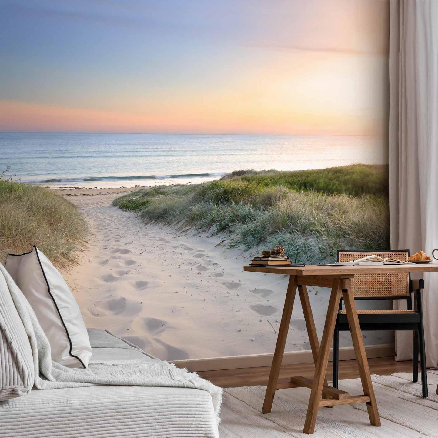 Fototapete - Morning walk on the beach