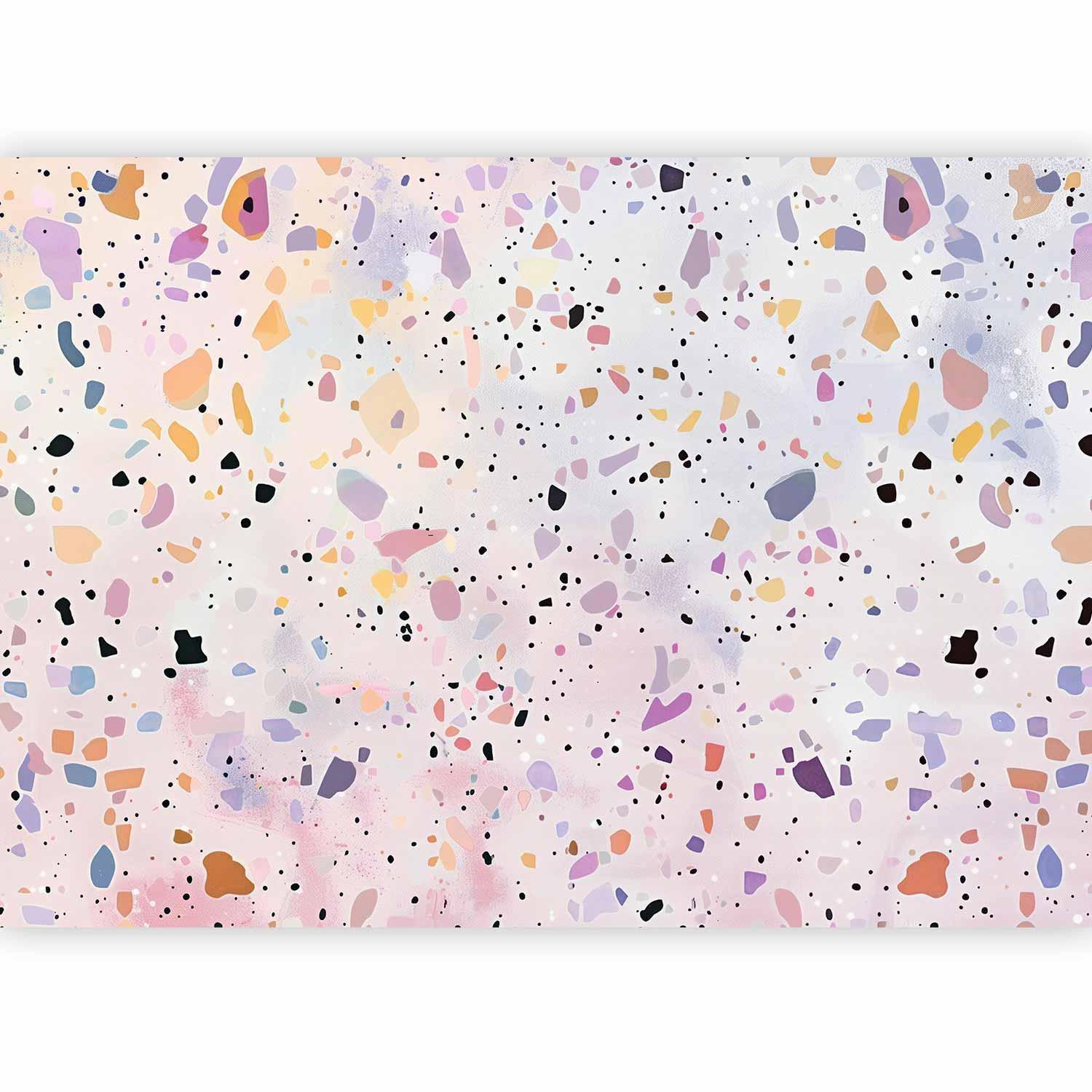 Fototapete - Terrazzo in Confetti Style Violet-Pink Colorful Pattern Artgeist