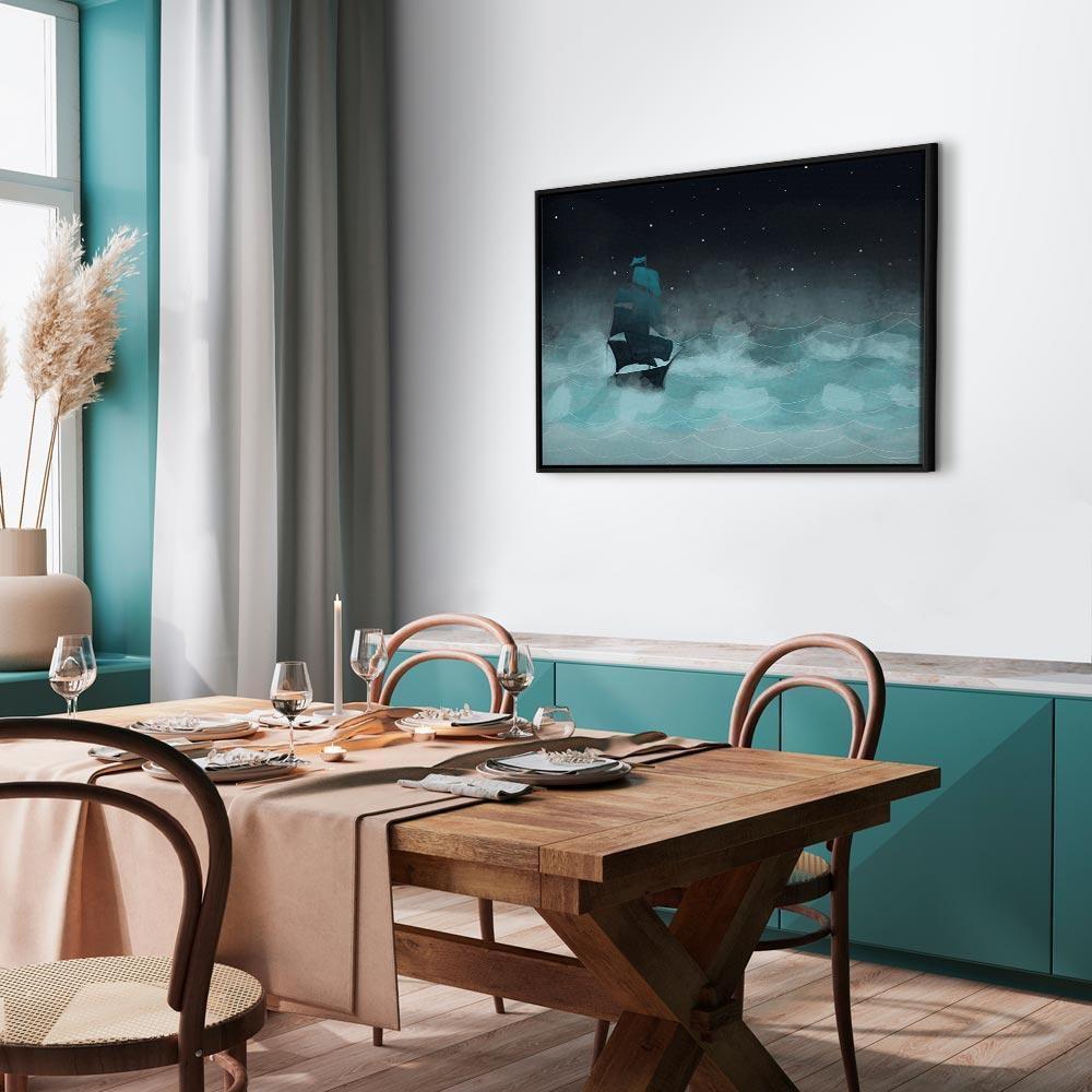 Leinwandbild - Night Waves (1 Part) Wide - Second Variant