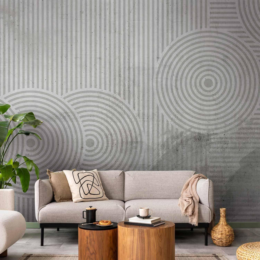 Fototapete „Graphit-Linien“ – Abstrakte Eleganz in Grau