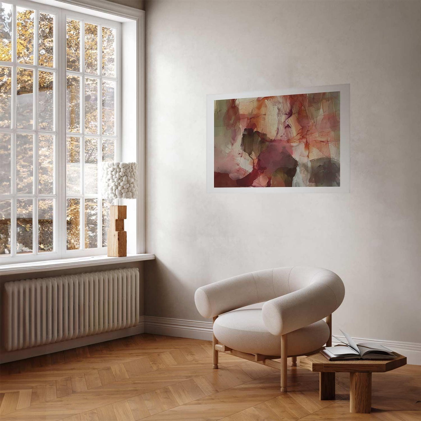 Poster - Spring Composition - glimmers and forms in watercolor technique