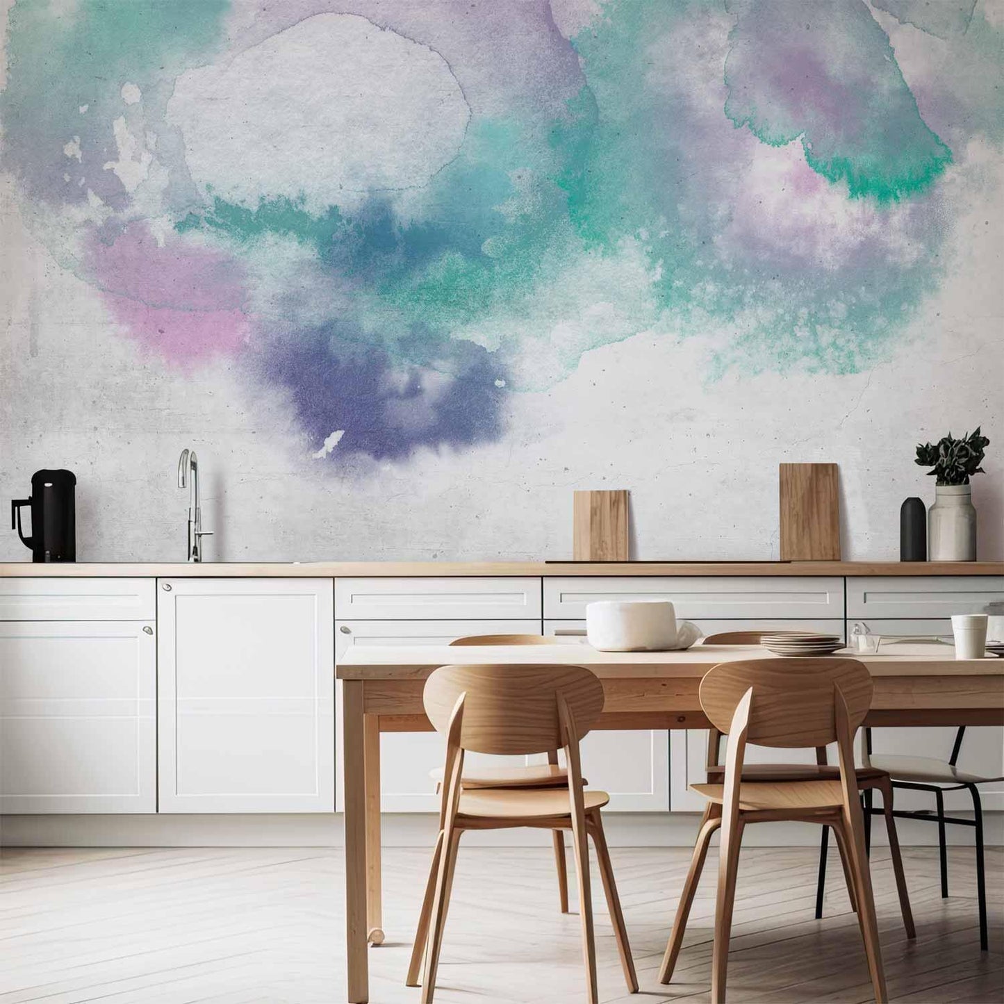 Fototapete – Abstrakte Farbträume in Aquarelloptik