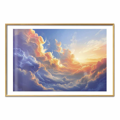 Poster - Sunset Over a Cloudy Sea: A Wonderful Symphony of Colors