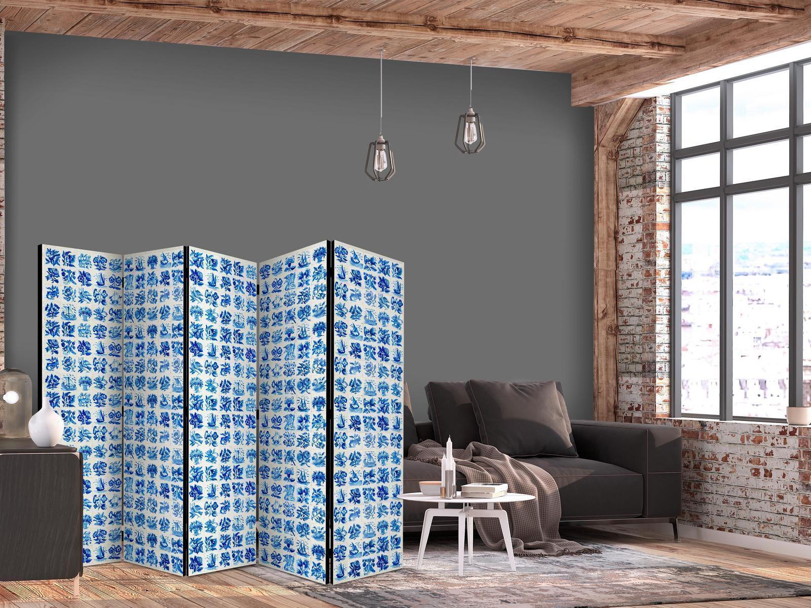 Paravent - Ceramic Tiles - Traditional Portuguese Blue Tiles Azulejos Artgeist