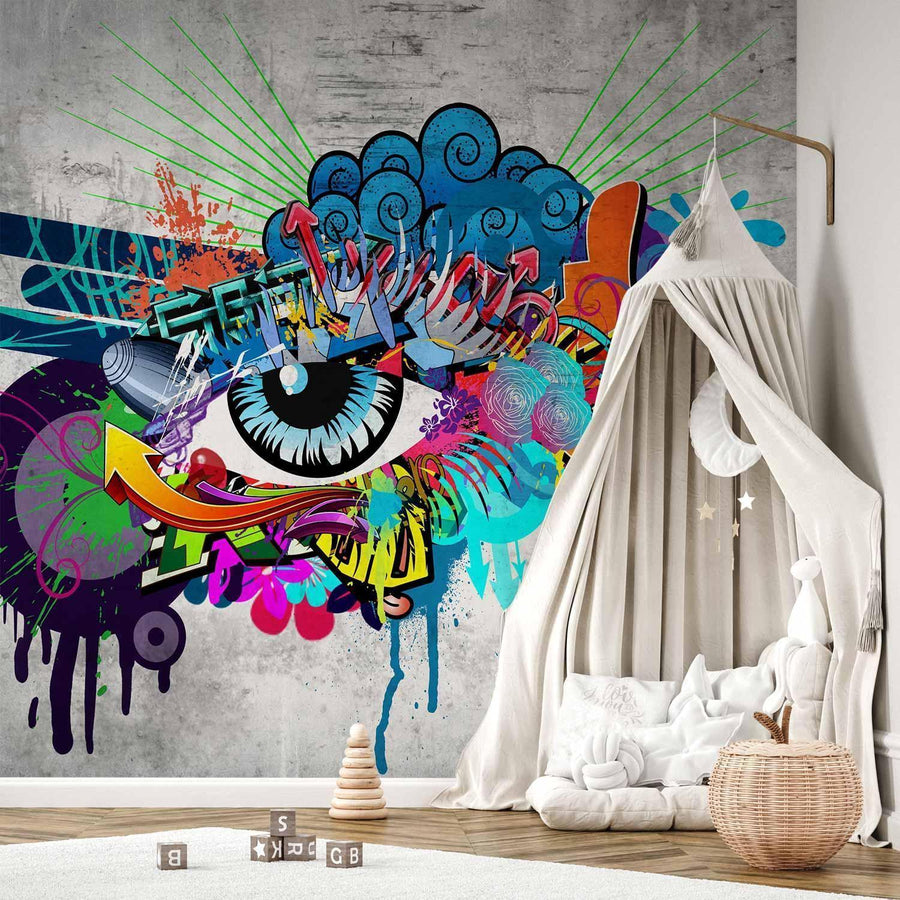Fototapete - Graffiti eye Artgeist