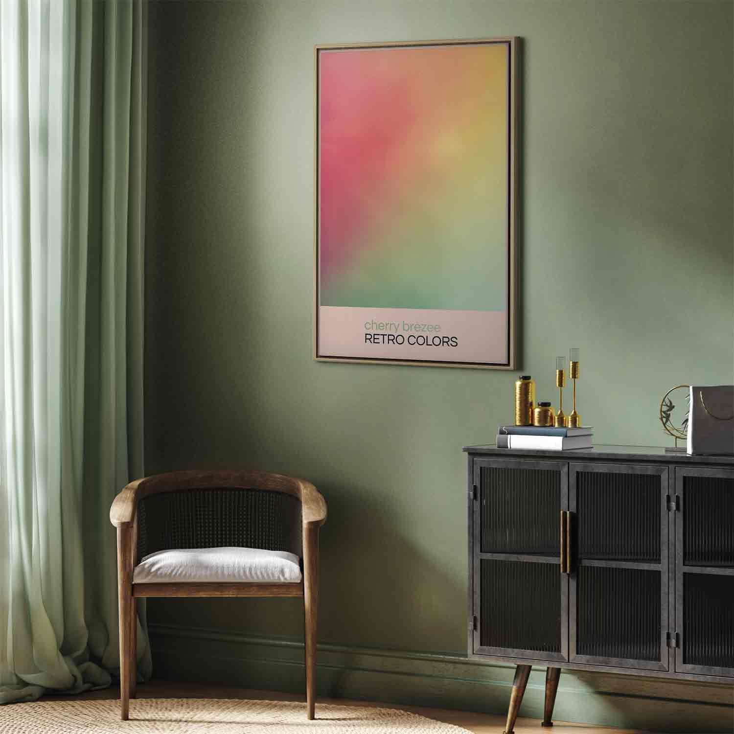 Leinwandbild - Cherry Breeze - Pastel Gradient in Delicate Retro Colors Artgeist