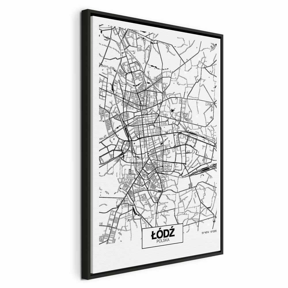 Leinwandbild - City Plan: Lodz (1 Part) Vertical