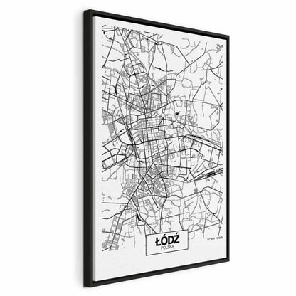 Leinwandbild - City Plan: Lodz (1 Part) Vertical