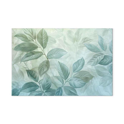 Leinwandbild - Large Leaves in Shades of Green-Mint: Botanical Motif