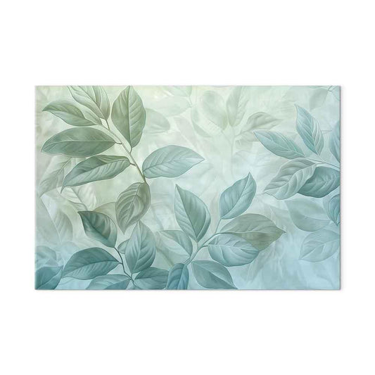 Leinwandbild - Large Leaves in Shades of Green-Mint: Botanical Motif