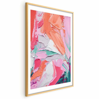 Poster - Pink Palette - vibrant shades of pink, orange, and green on canvas Artgeist