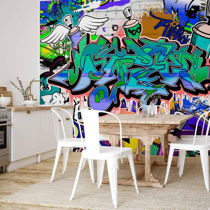 Fototapete - Graffiti: blue theme