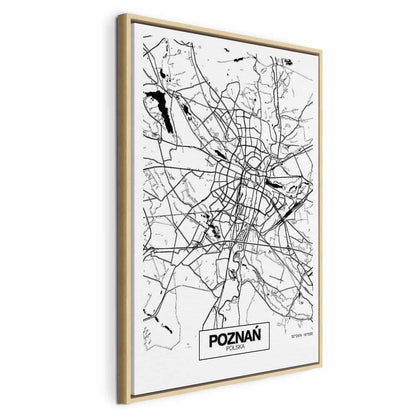 Leinwandbild - City Plan: Poznan (1 Part) Vertical