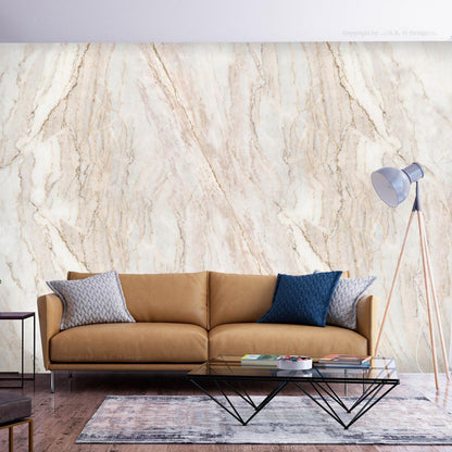 Fototapete Edler Stein im Wohnzimmer - Steinoptik als elegante Akzentwand