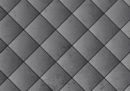 Fototapete - Grey symmetry - geometric pattern in concrete pattern with black joints Artgeist