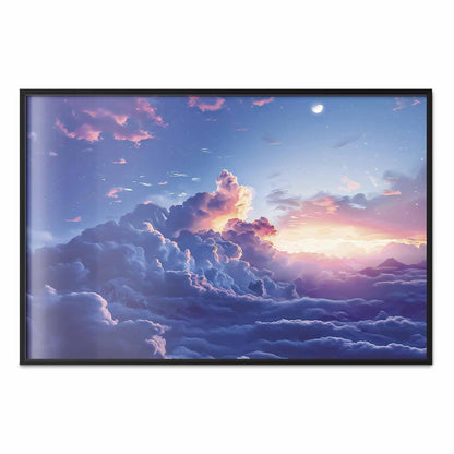 Poster - Night Concert in the Mountains: Clouds Illuminated by the Last Rays of the Sun